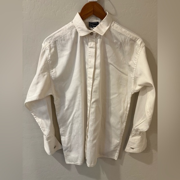 Versace Other - VINTAGE GIANNI VERSACE White Wingtip French Cuff Tuxedo Shirt Medium